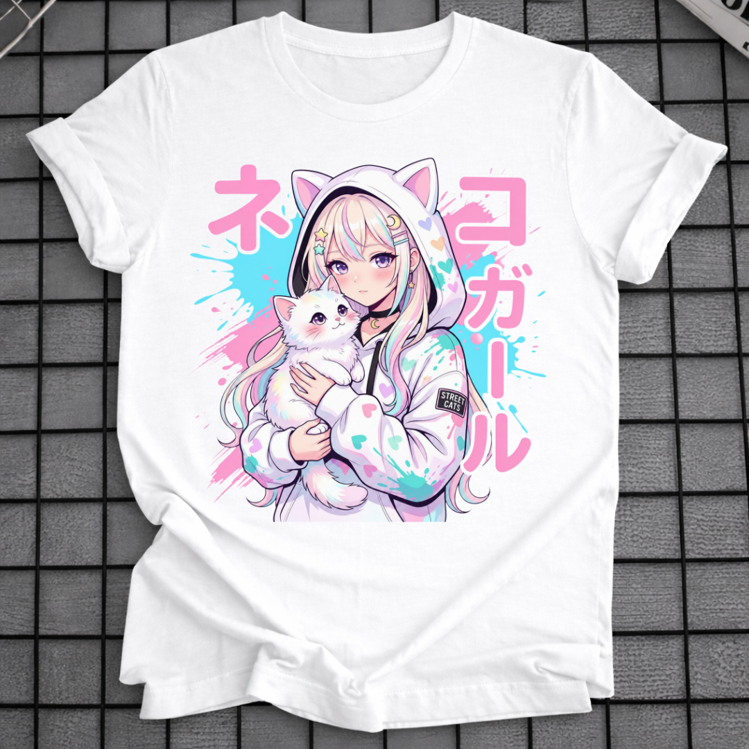 ANIME NEKO GIRL KATZEN-T-SHIRT