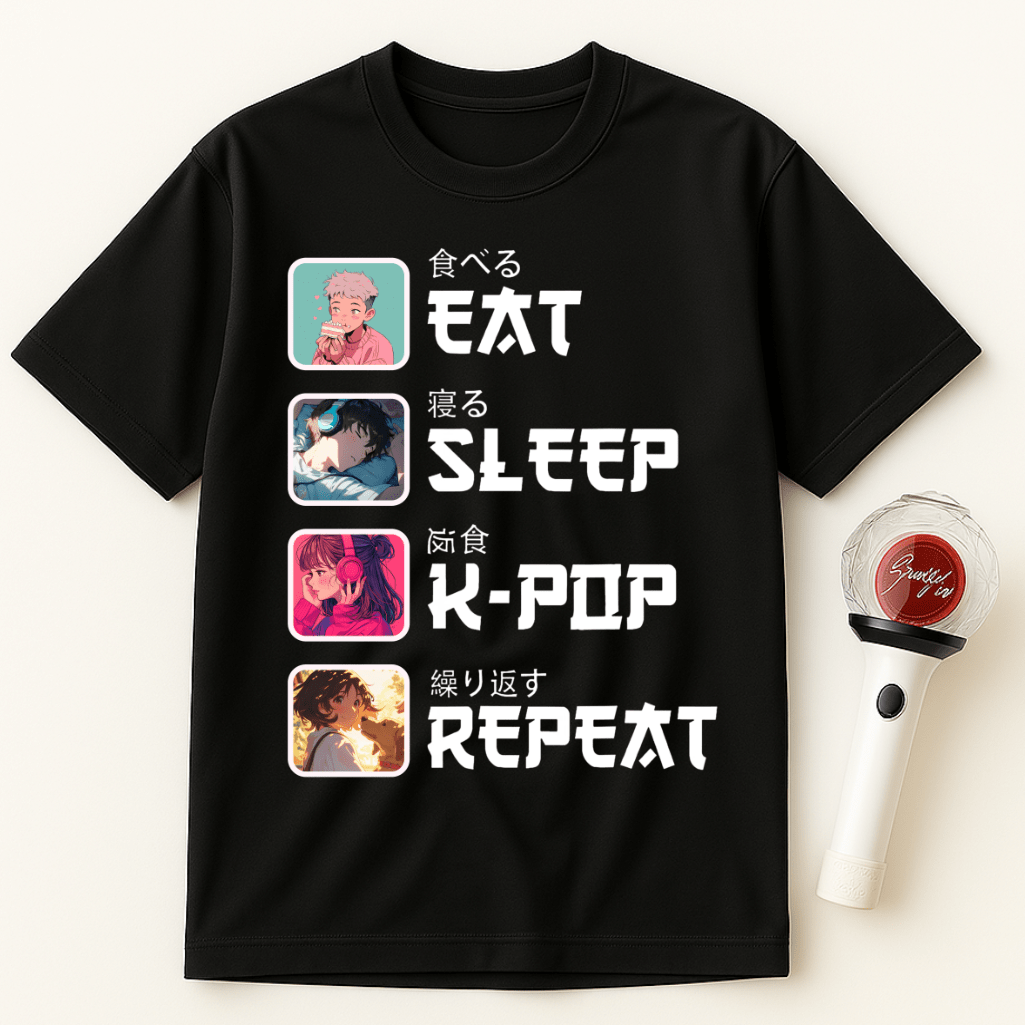 EAT SLEEP K-POP REPEAT UNISEX T-SHIRT
