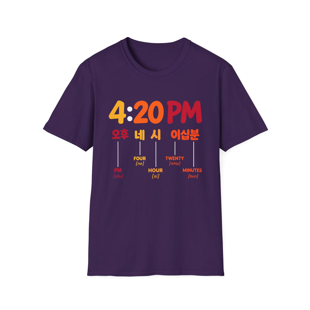 4:20 PM Graphic T-Shirt — Bilingual Korean/English Time Countdown Tee
