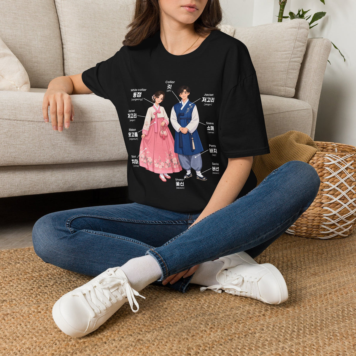 Hanbok Anatomy T‑Shirt — Labeled Korean Traditional Costume Guide