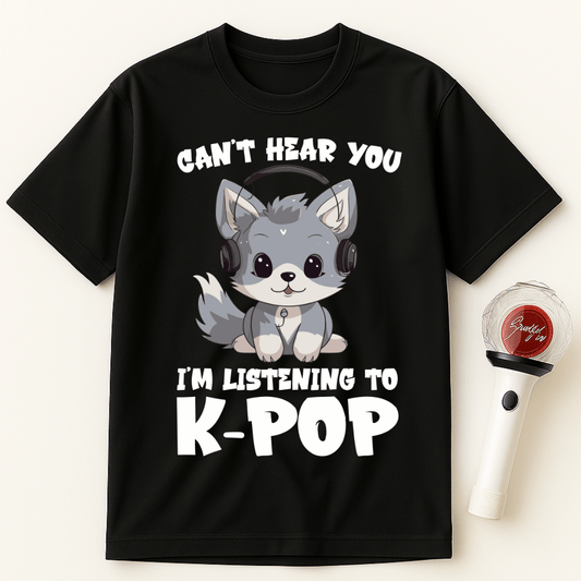 CAN’T HEAR YOU I’M LISTENING TO K-POP WOLF UNISEX T-SHIRT
