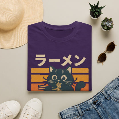 Ramen Cat T‑Shirt — Cute Japanese Neko Eating Ramen Graphic Tee