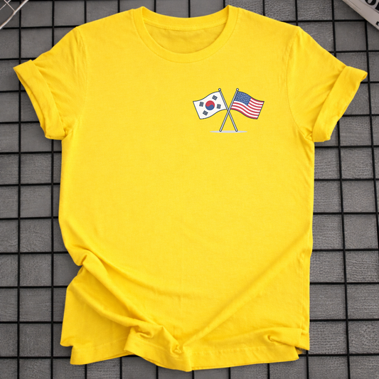 KOREA USA FLAGS T-SHIRT
