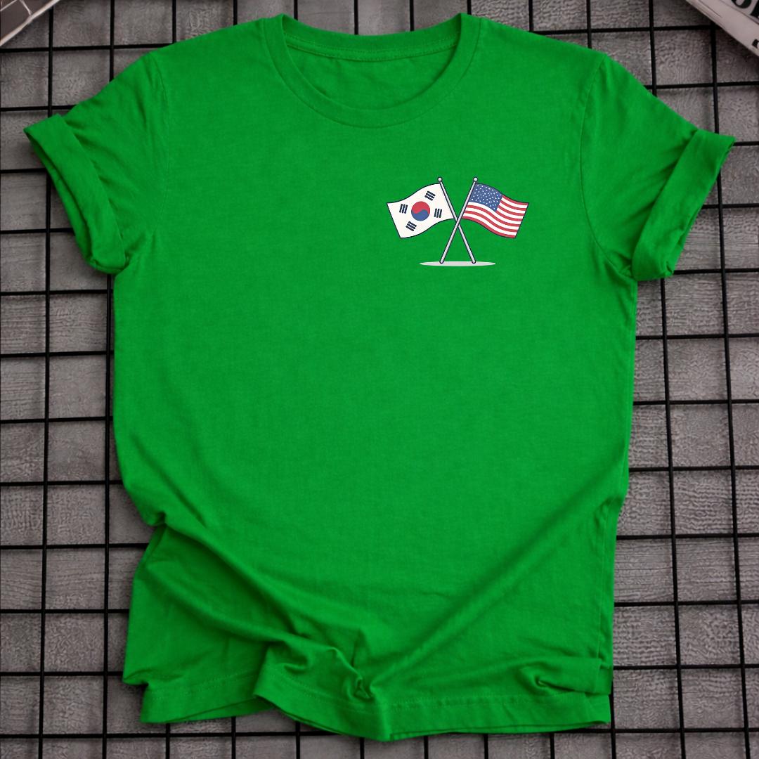 KOREA USA FLAGGEN T-SHIRT