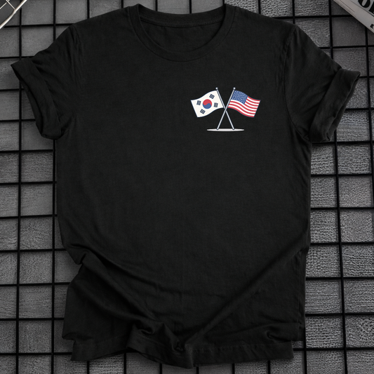KOREA USA FLAGS T-SHIRT