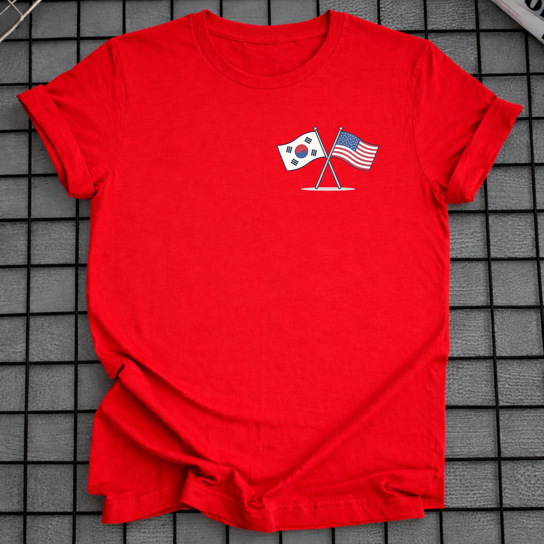 KOREA USA FLAGGEN T-SHIRT