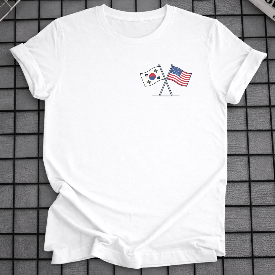 KOREA USA FLAGGEN T-SHIRT
