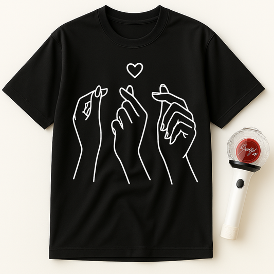 MULTIPLE FINGER HEARTS K-POP UNISEX T-SHIRT