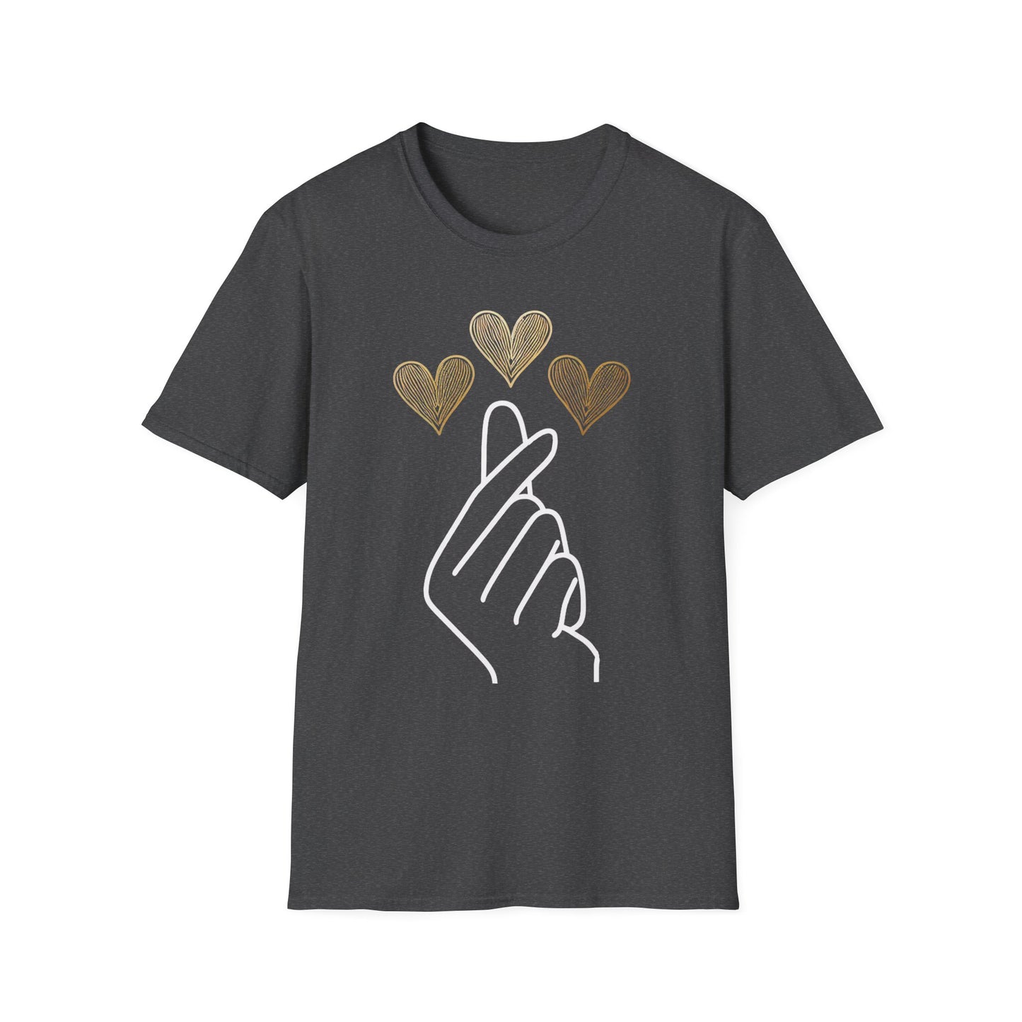 Love Gesture Unisex Softstyle T-Shirt - Heart Hand Graphic Tee