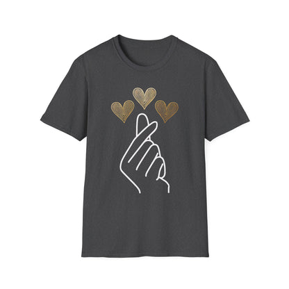 Love Gesture Unisex Softstyle T-Shirt - Heart Hand Graphic Tee