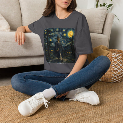 Starry Night Cowboy T-Shirt — Van Gogh Style Western Art Tee