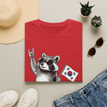 Korean Flag Raccoon T-Shirt — Cool Raccoon with South Korea Flag