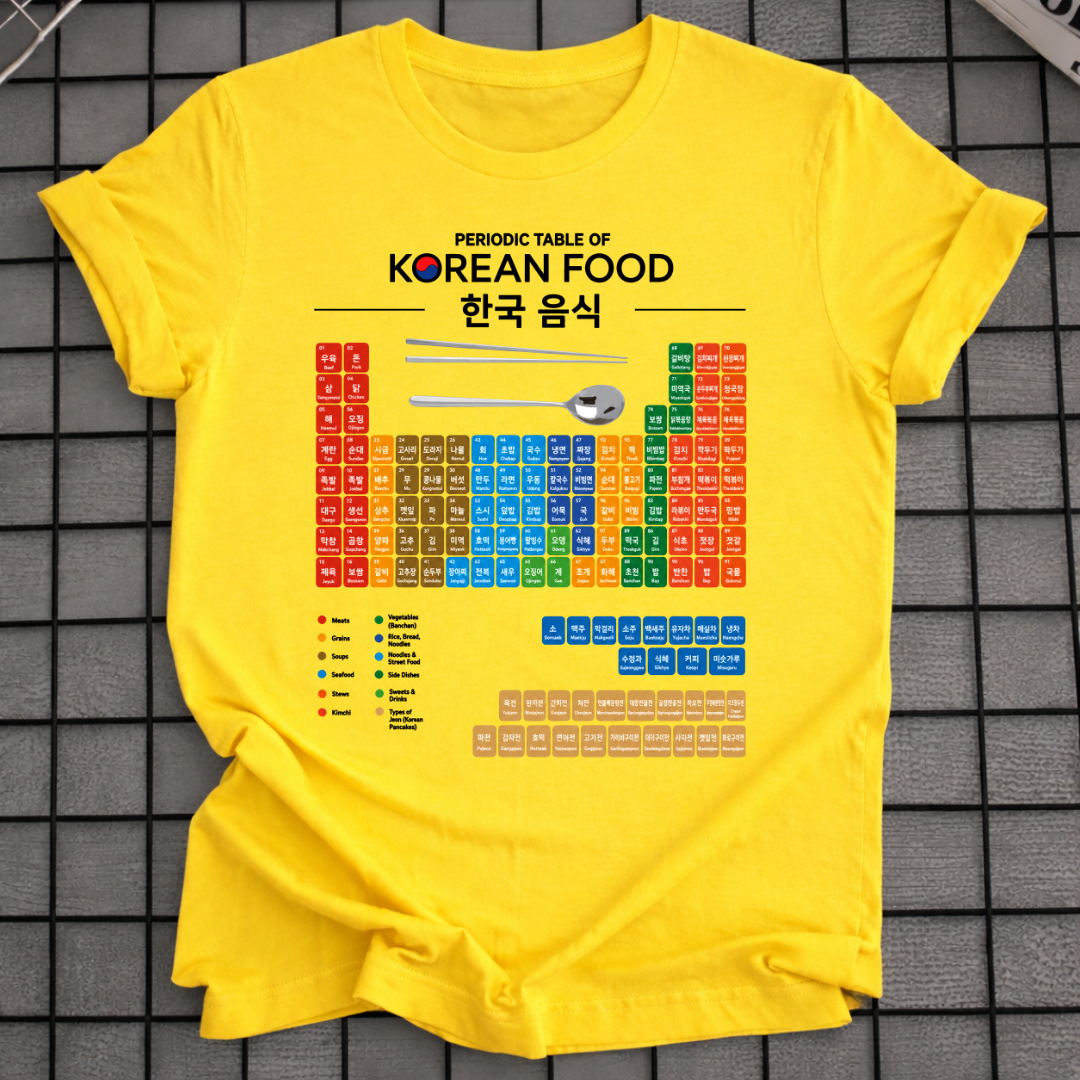 KOREAN FOOD PERIODIC TABLE T-SHIRT