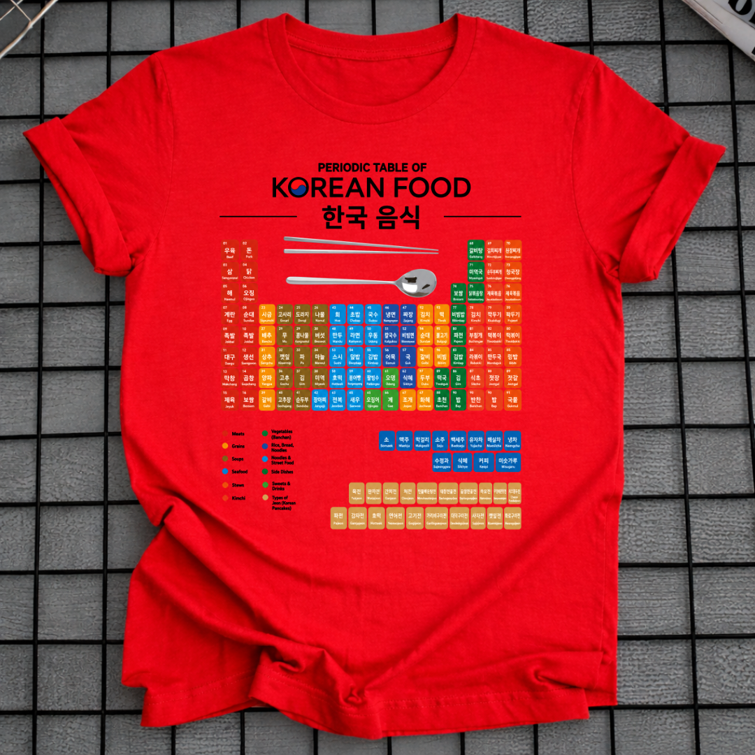 KOREAN FOOD PERIODIC TABLE T-SHIRT