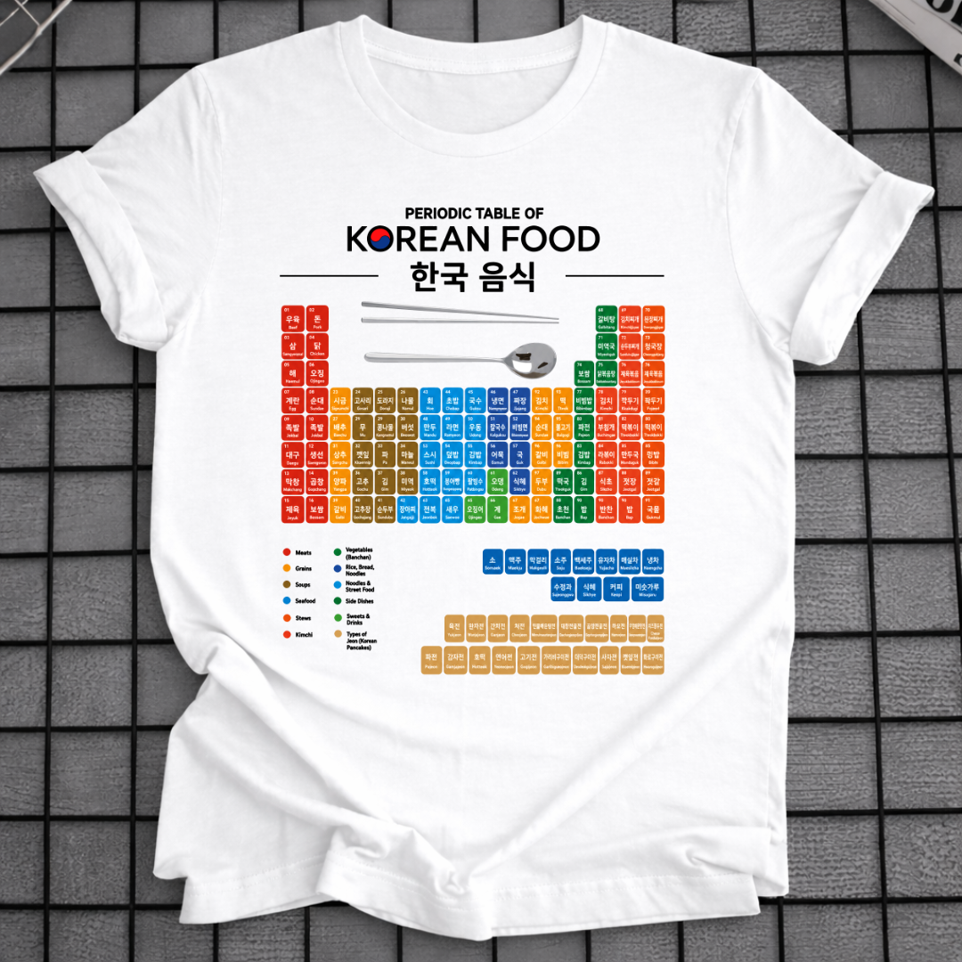 KOREAN FOOD PERIODIC TABLE T-SHIRT