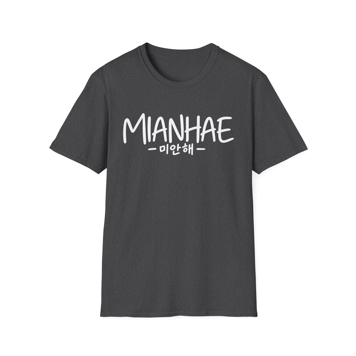 Mianhae "미안해" Apology Tee — Korean Phrase Graphic T-Shirt