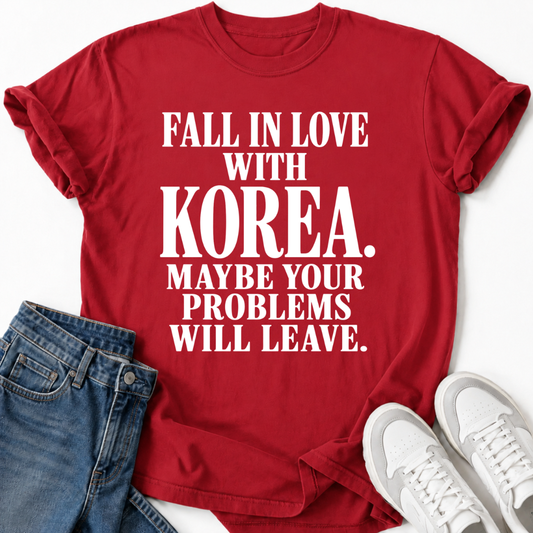 FALL IN LOVE WITH KOREA T-SHIRT
