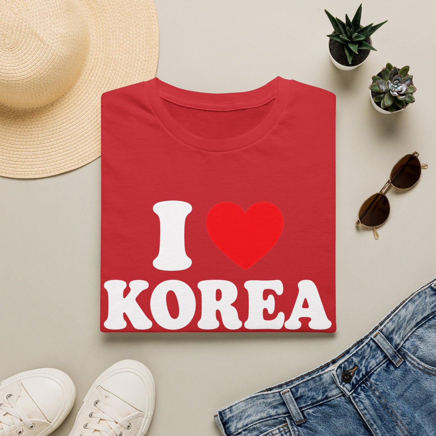 I  Korea T-Shirt — Retro Love Korea Tee for Travelers & K-Style Fans