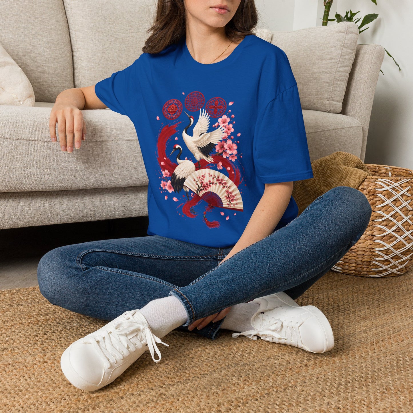 ARIRANG FLORAL CRANE T-SHIRT