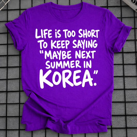 MAYBE NEXT SUMMER IN KOREA T-SHIRT