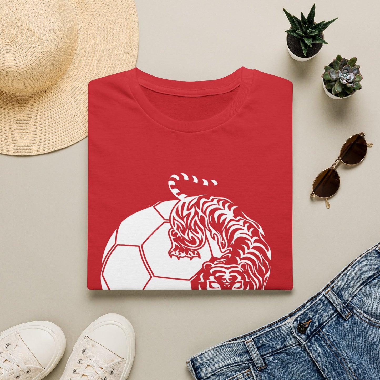 Korea Tiger Soccer T-Shirt — Bold KOREA Football Graphic Tee