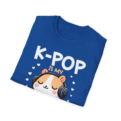 K-Pop Is My Therapy T-Shirt — Cute Hamster Headphones Tee for K-Pop Fans