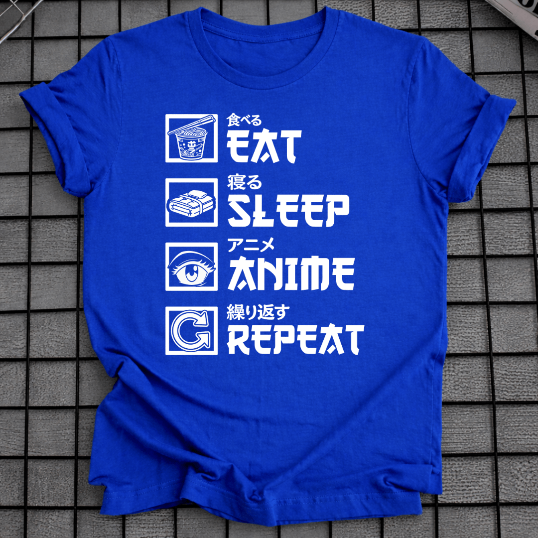 ESSEN SCHLAFEN ANIME WIEDERHOLEN T-SHIRT