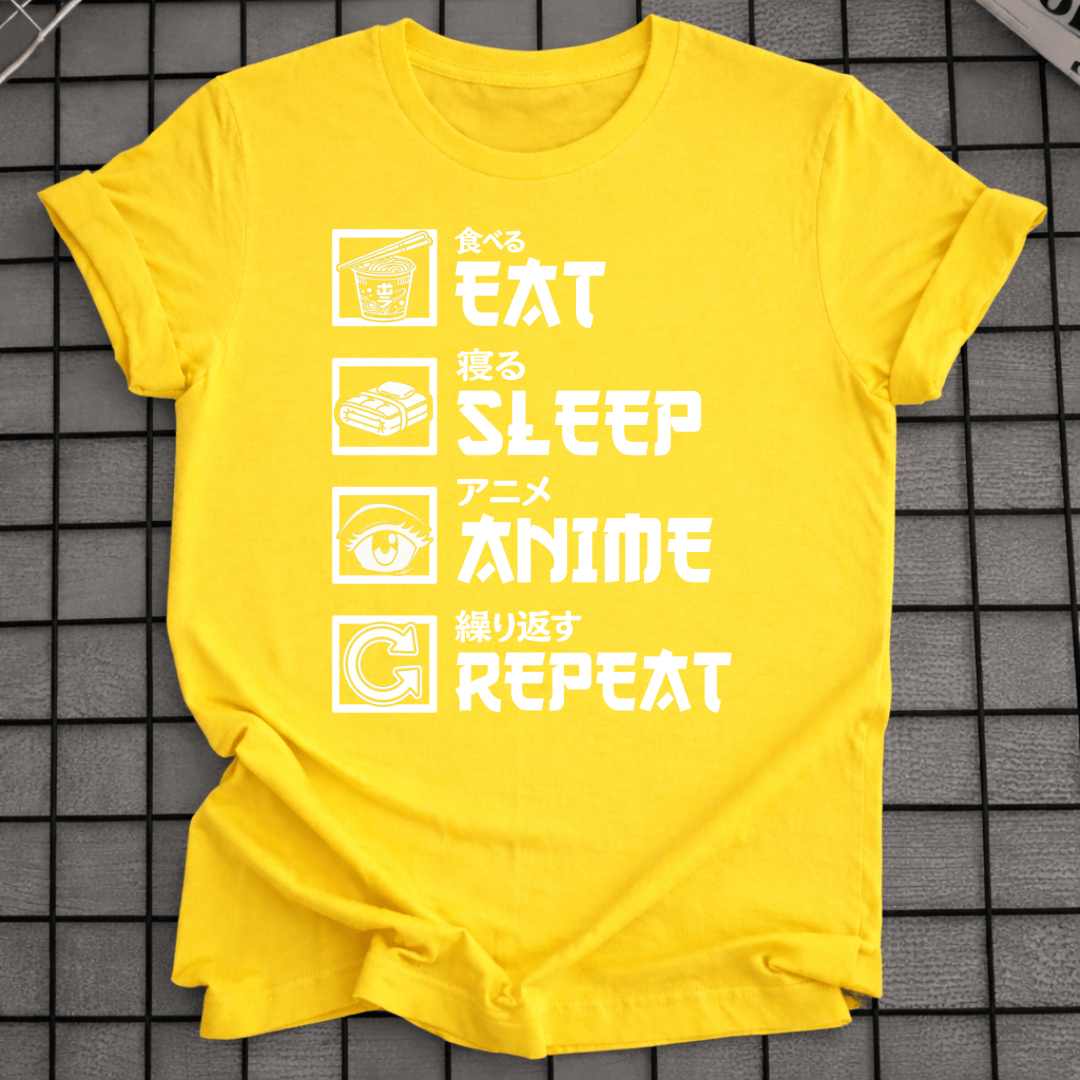 ESSEN SCHLAFEN ANIME WIEDERHOLEN T-SHIRT