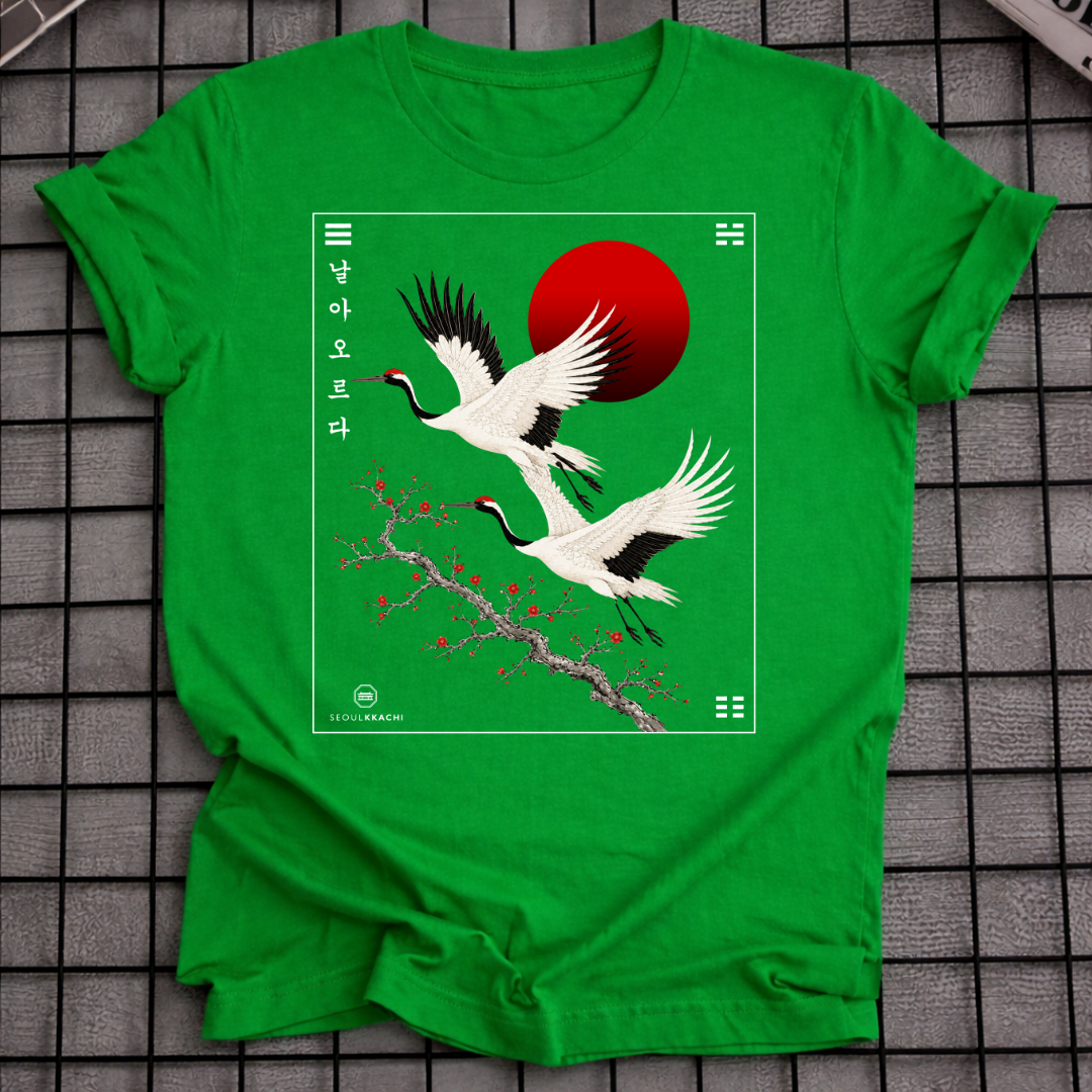 KOREAN CRANE SUNSET T-SHIRT