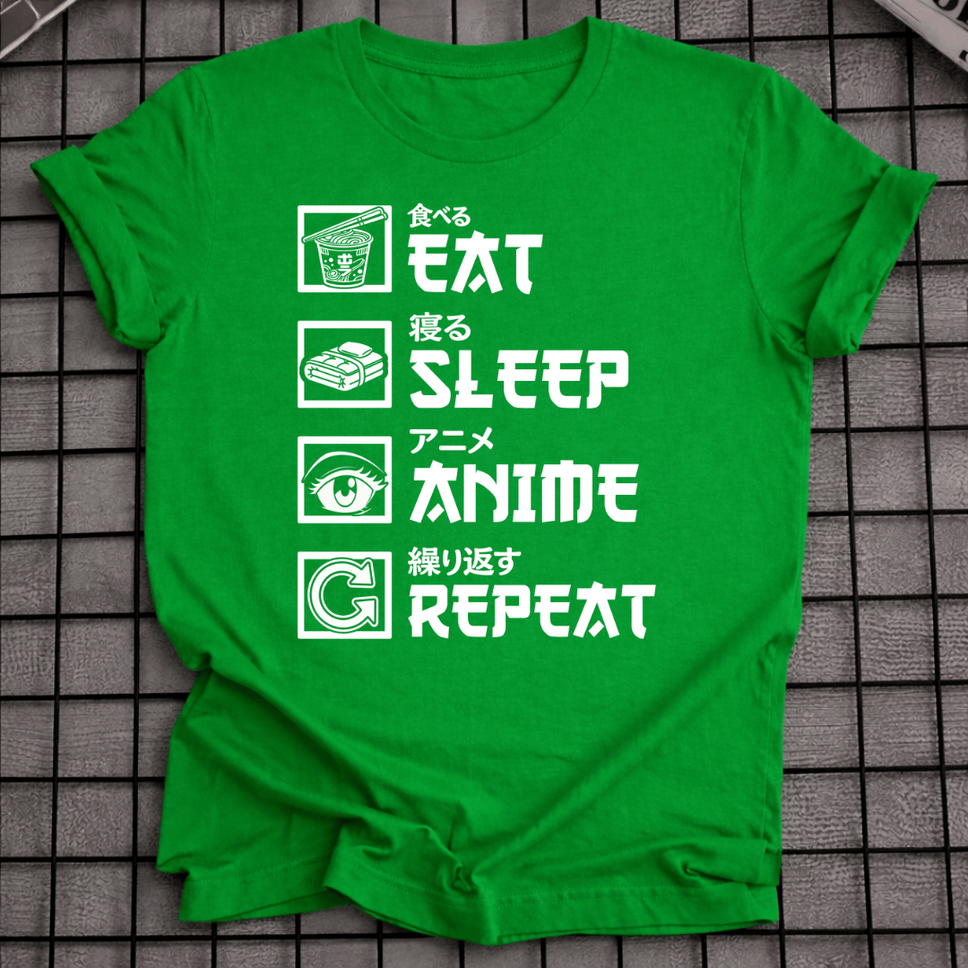 ESSEN SCHLAFEN ANIME WIEDERHOLEN T-SHIRT