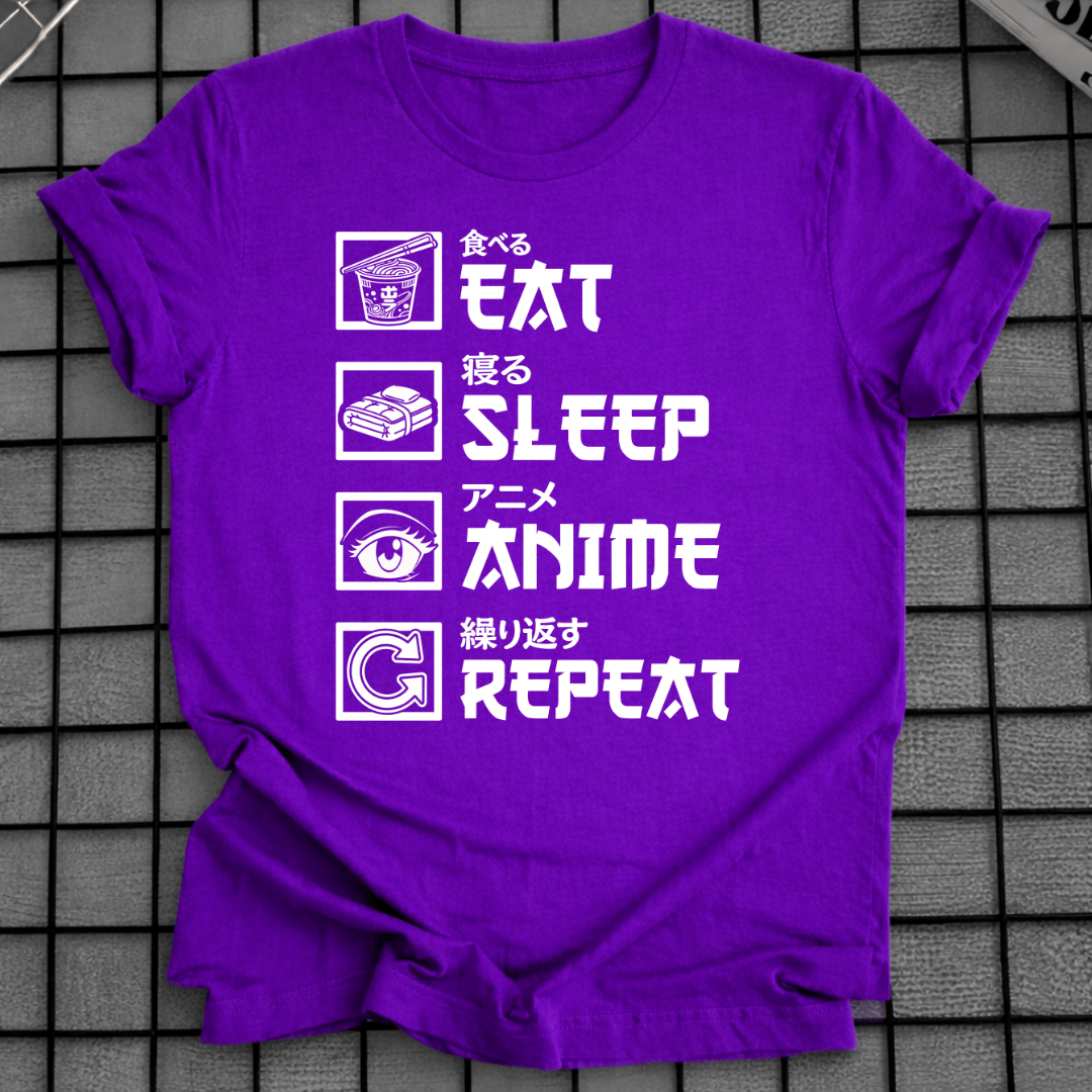 ESSEN SCHLAFEN ANIME WIEDERHOLEN T-SHIRT