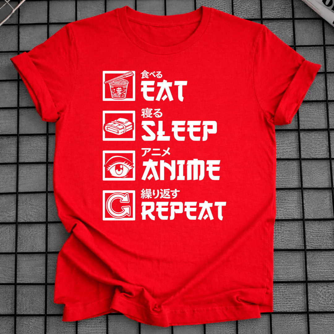 ESSEN SCHLAFEN ANIME WIEDERHOLEN T-SHIRT
