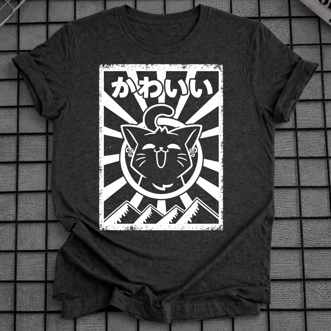 T-SHIRT MIT JAPANISCHER KATZE