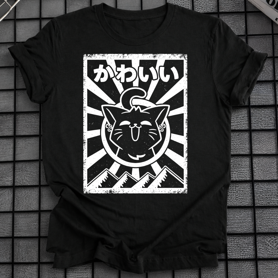 T-SHIRT MIT JAPANISCHER KATZE