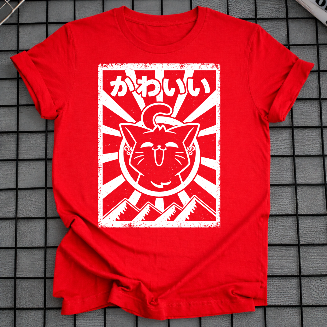 T-SHIRT MIT JAPANISCHER KATZE
