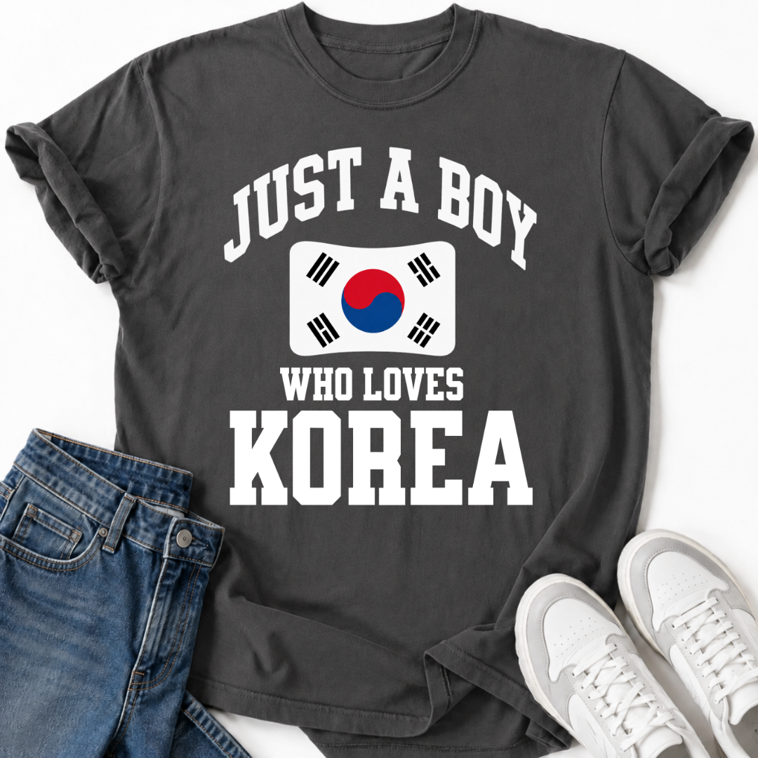 JUST A BOY WHO LOVES KOREA T-SHIRT