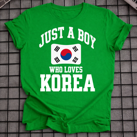 JUST A BOY WHO LOVES KOREA T-SHIRT