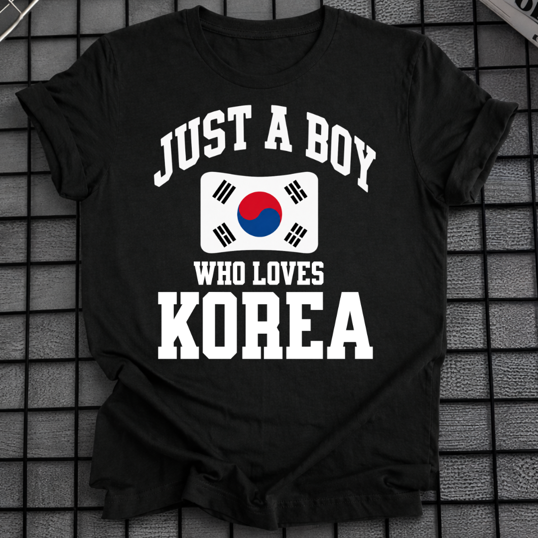 JUST A BOY WHO LOVES KOREA T-SHIRT