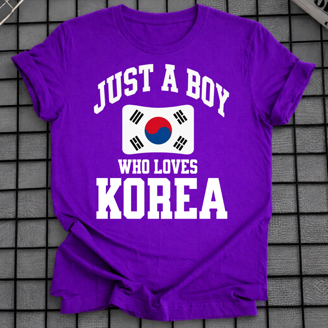 JUST A BOY WHO LOVES KOREA T-SHIRT