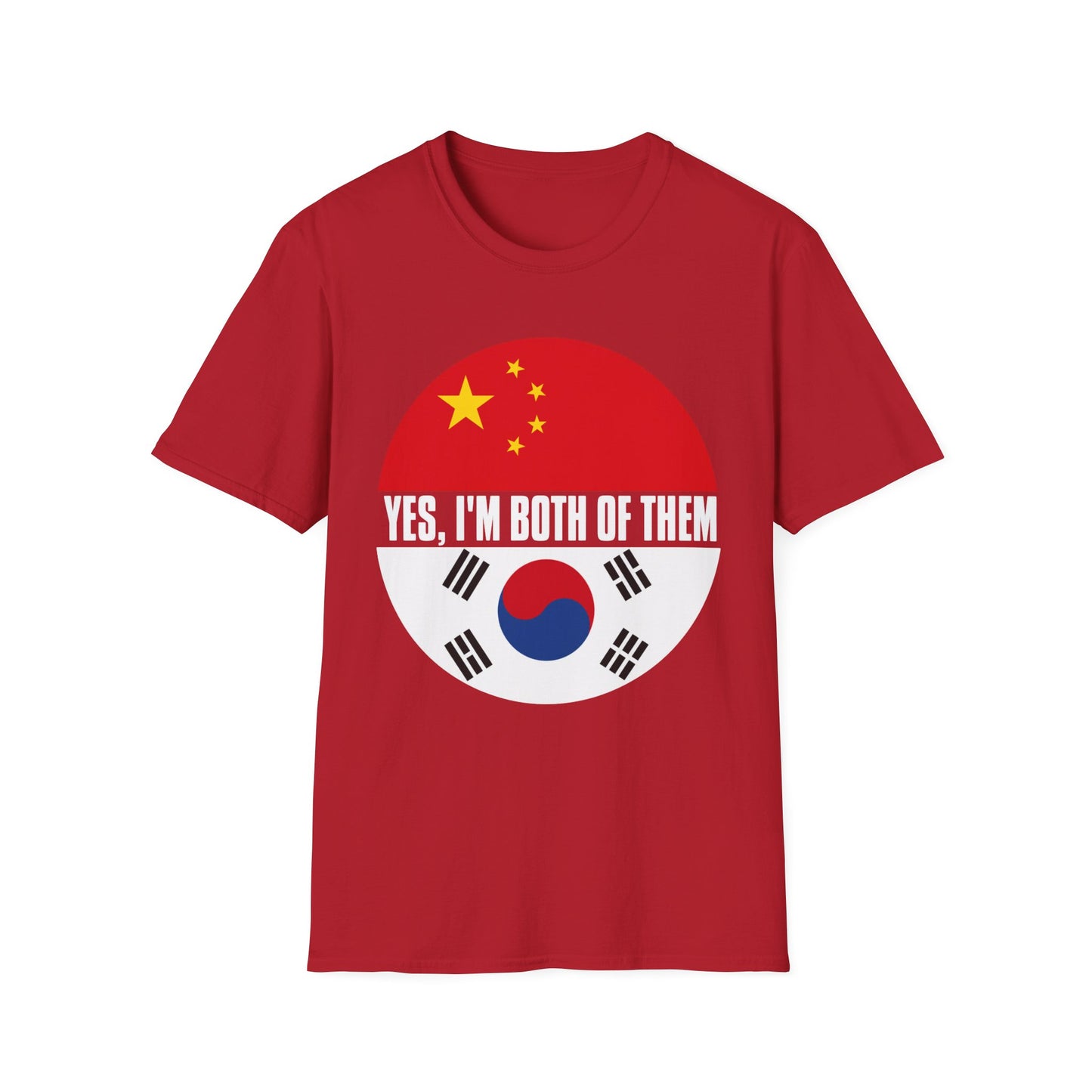 Flag Heritage T-Shirt — “Yes, I’m Both of Them” China & South Korea Pride Tee