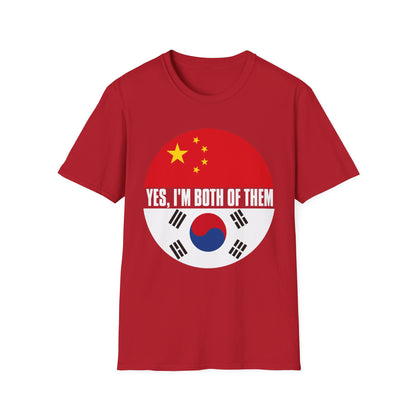 Flag Heritage T-Shirt — “Yes, I’m Both of Them” China & South Korea Pride Tee