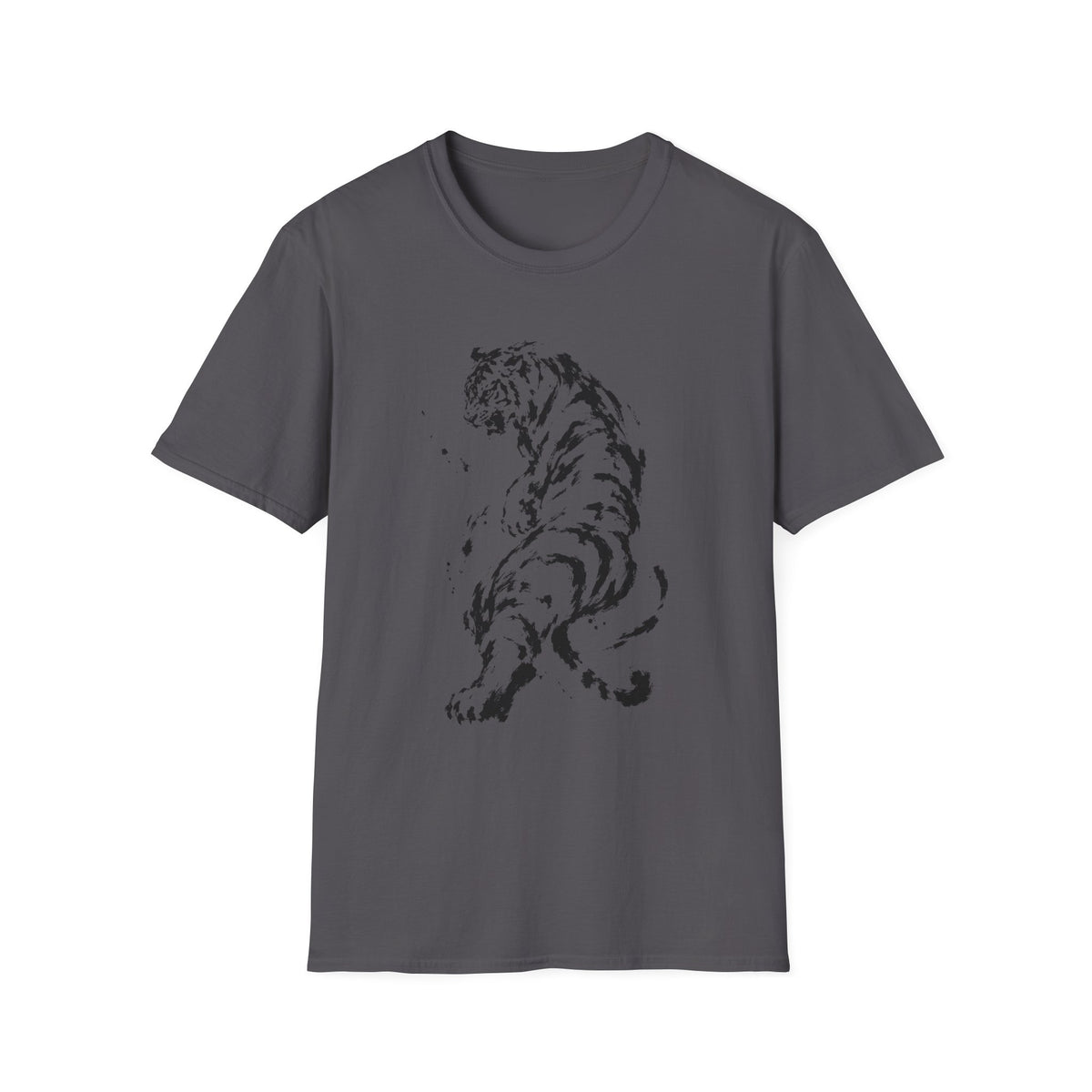 Minimalist Ink Tiger T-Shirt — Monochrome Wildlife Tee