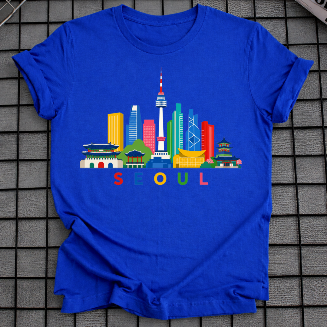 COLORFUL SEOUL SKYLINE T-SHIRT