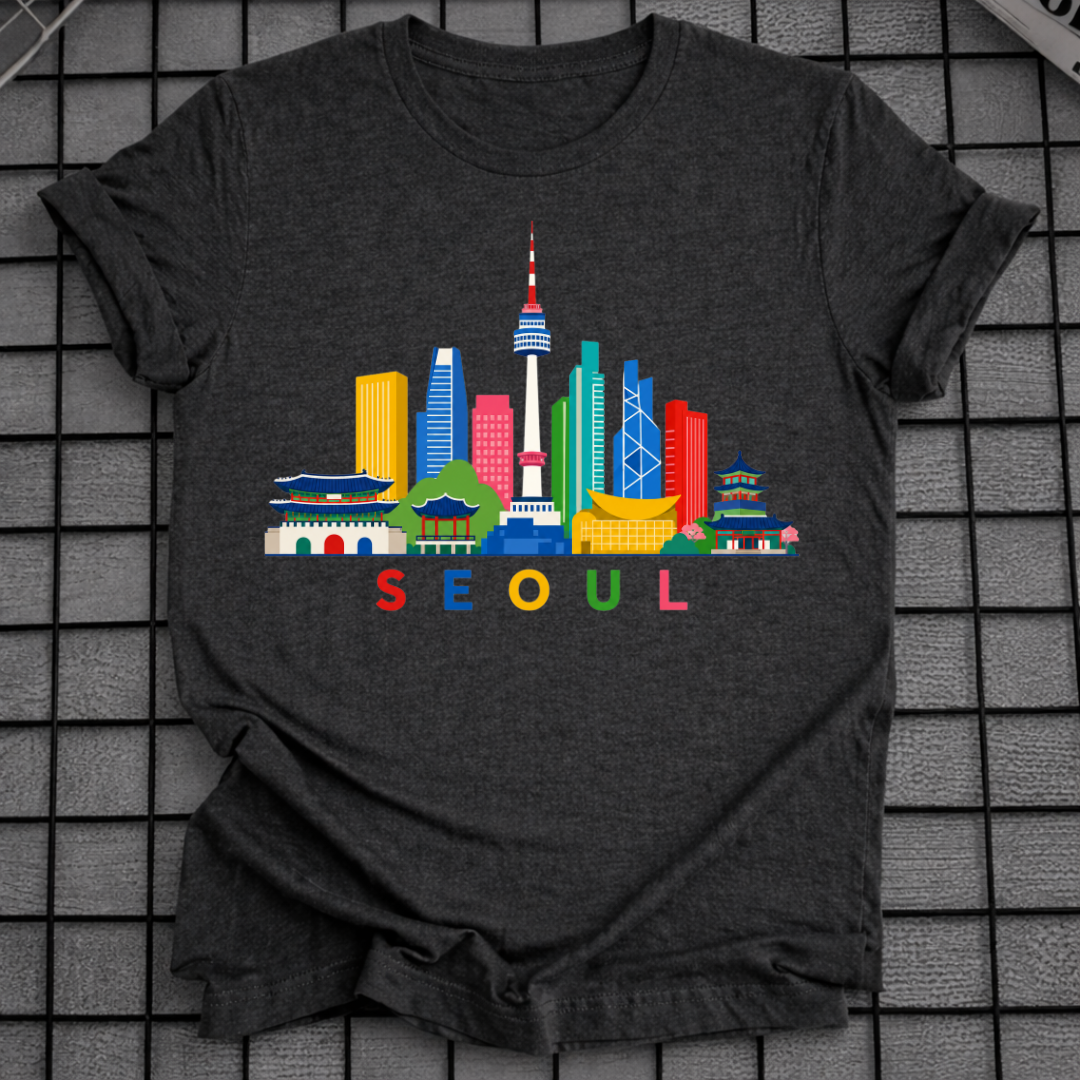 COLORFUL SEOUL SKYLINE T-SHIRT
