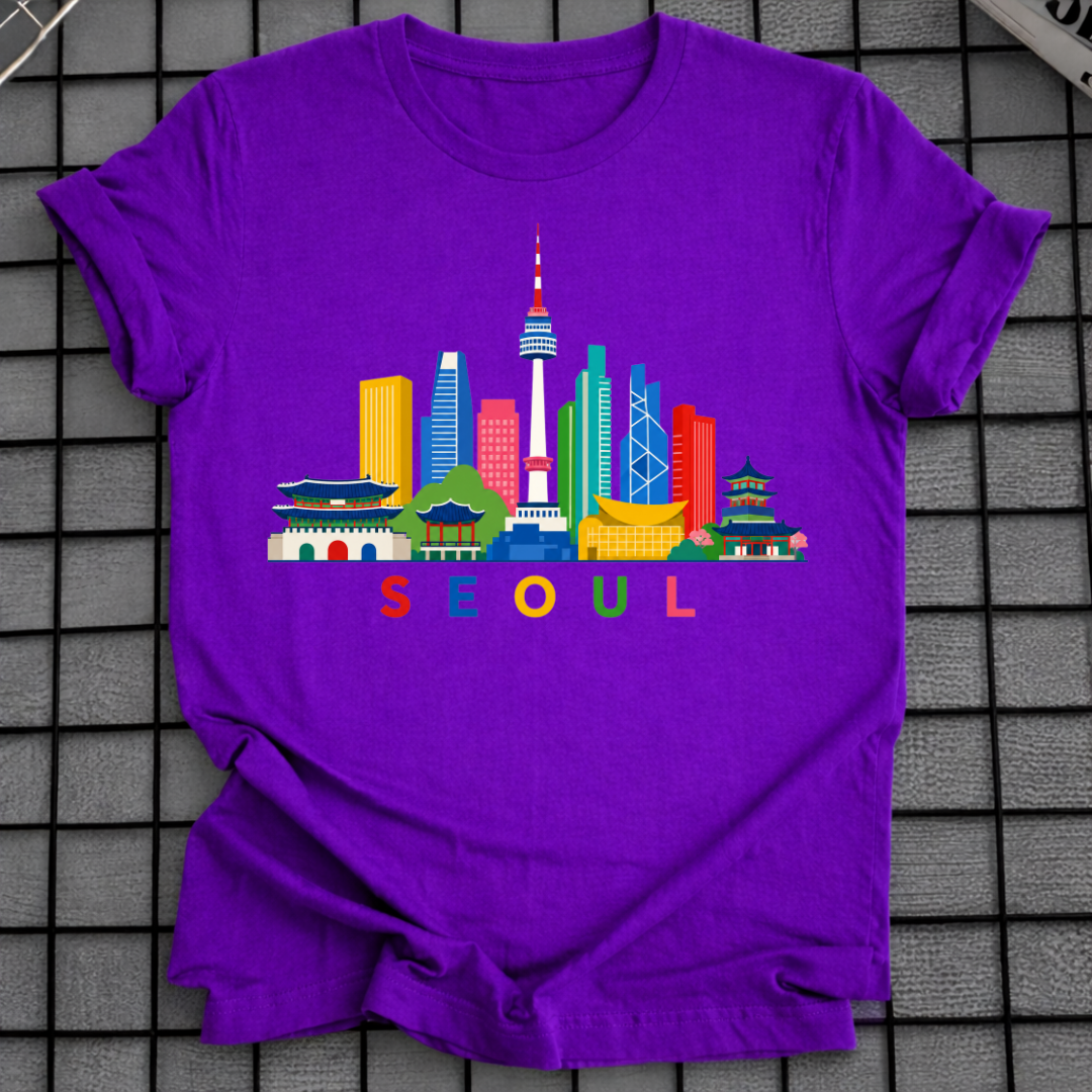 COLORFUL SEOUL SKYLINE T-SHIRT