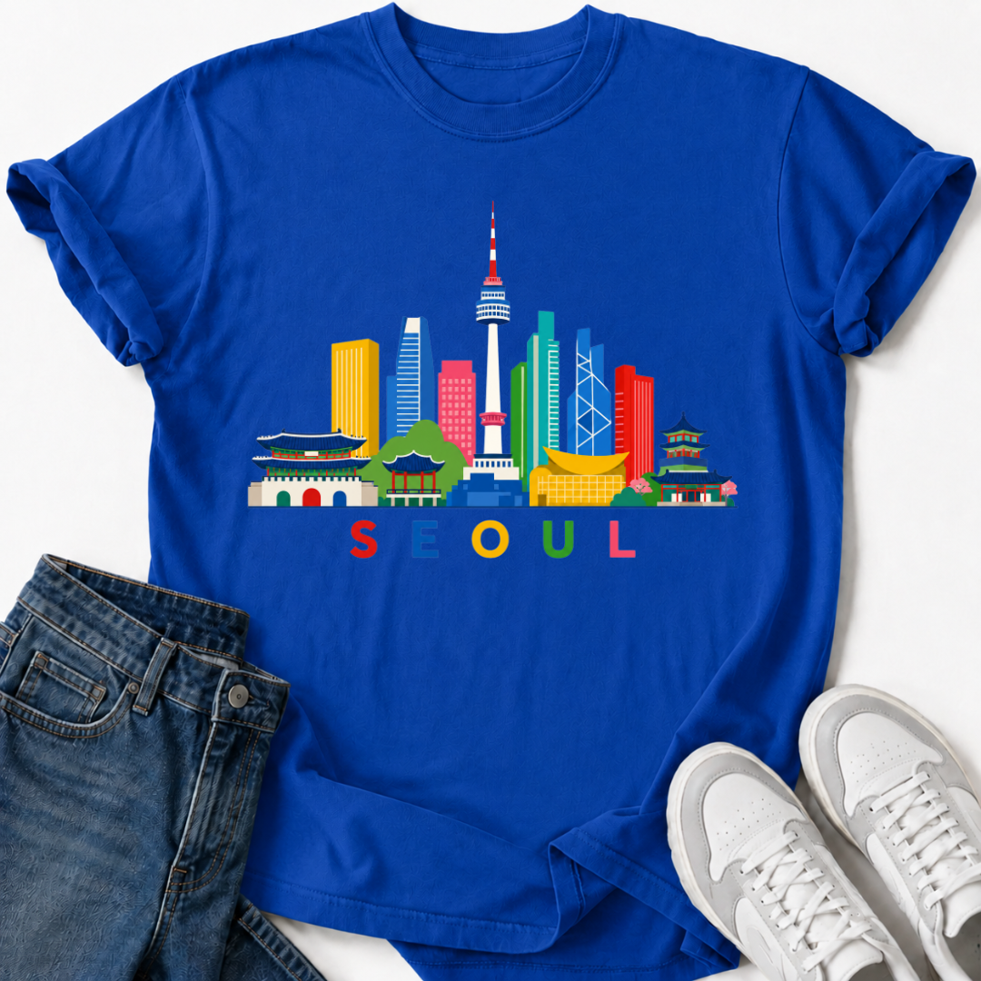 COLORFUL SEOUL SKYLINE T-SHIRT
