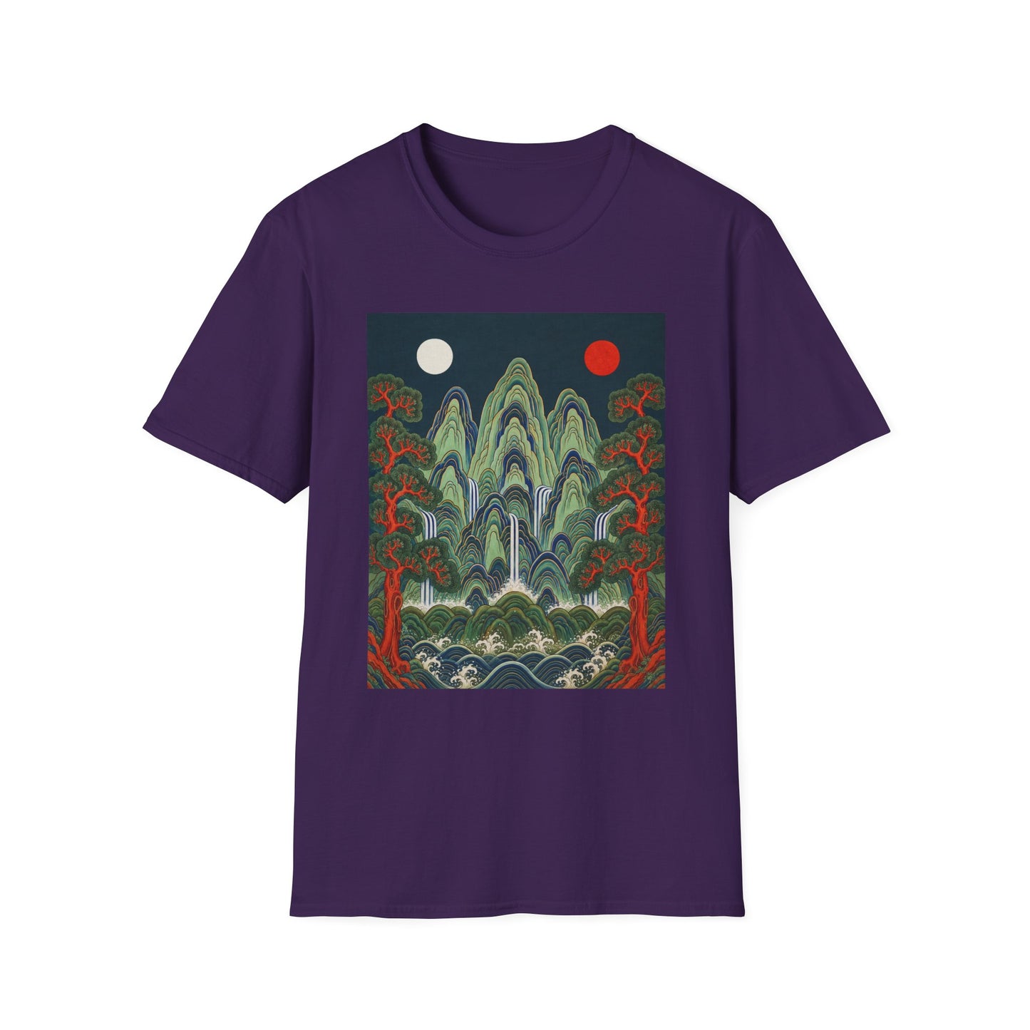 Asian Landscape Tee — Double Sun Mountain Art T-Shirt