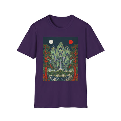 Asian Landscape Tee — Double Sun Mountain Art T-Shirt