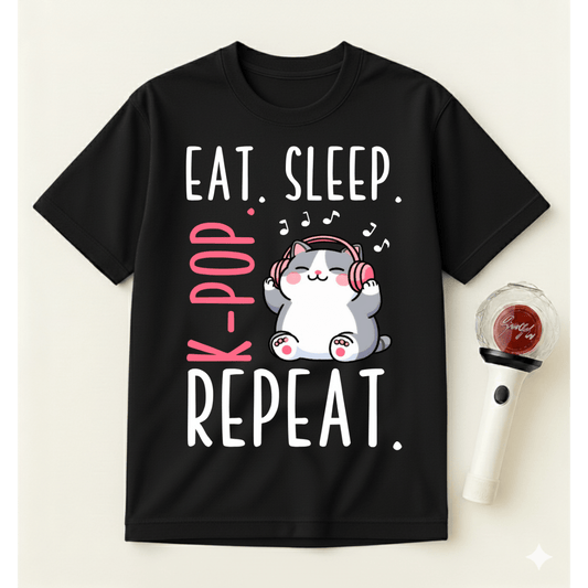 EAT SLEEP K-POP REPEAT T-SHIRT