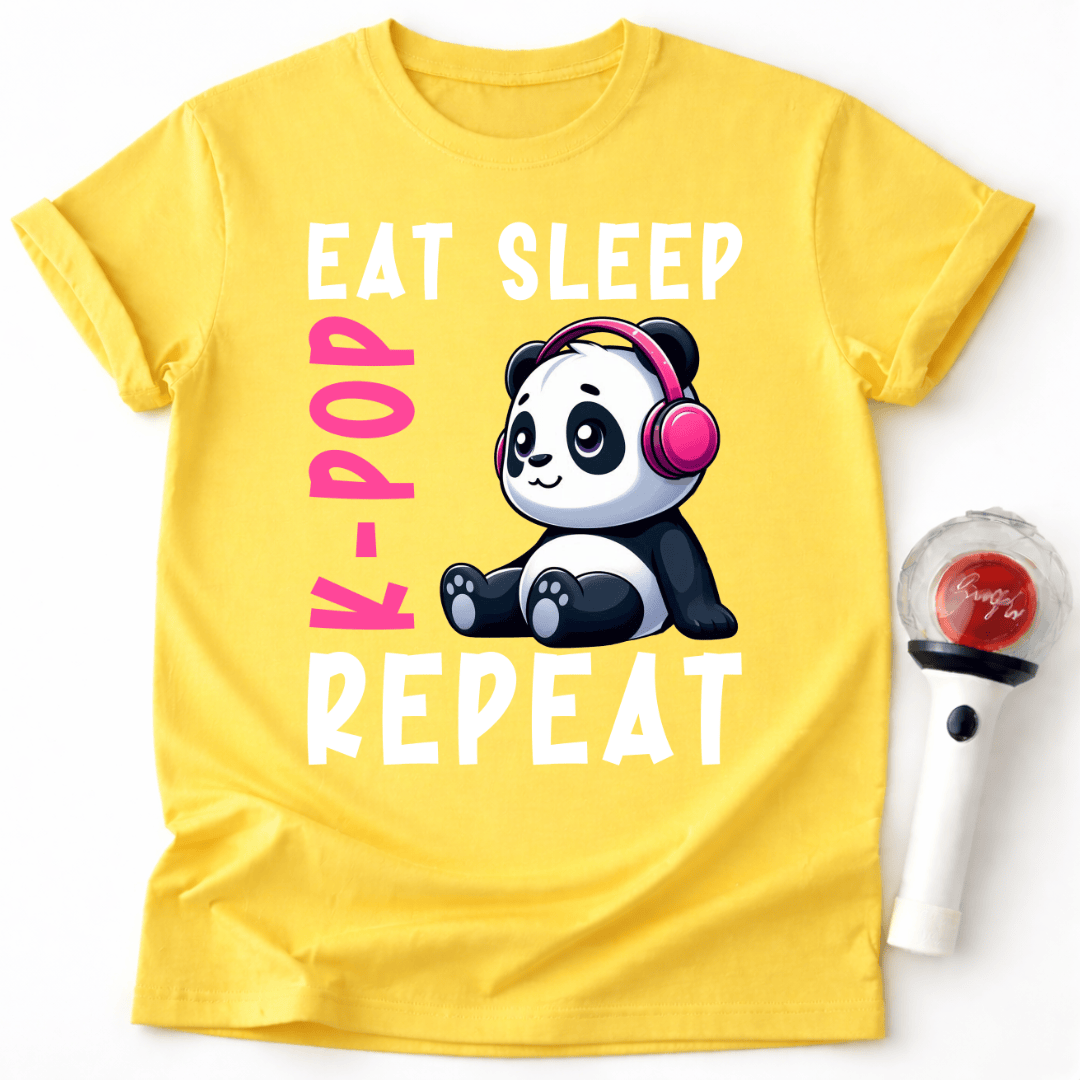 EAT SLEEP K-POP PANDA T-SHIRT